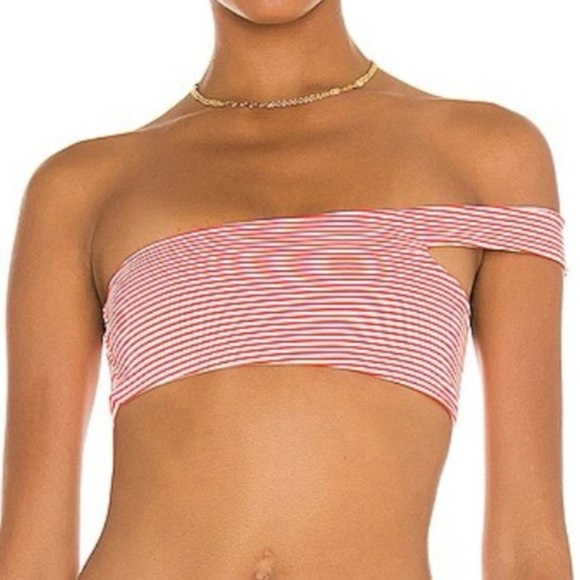 Lovers and Friends Marli Red/White Bikini Top - Picture 1 of 5